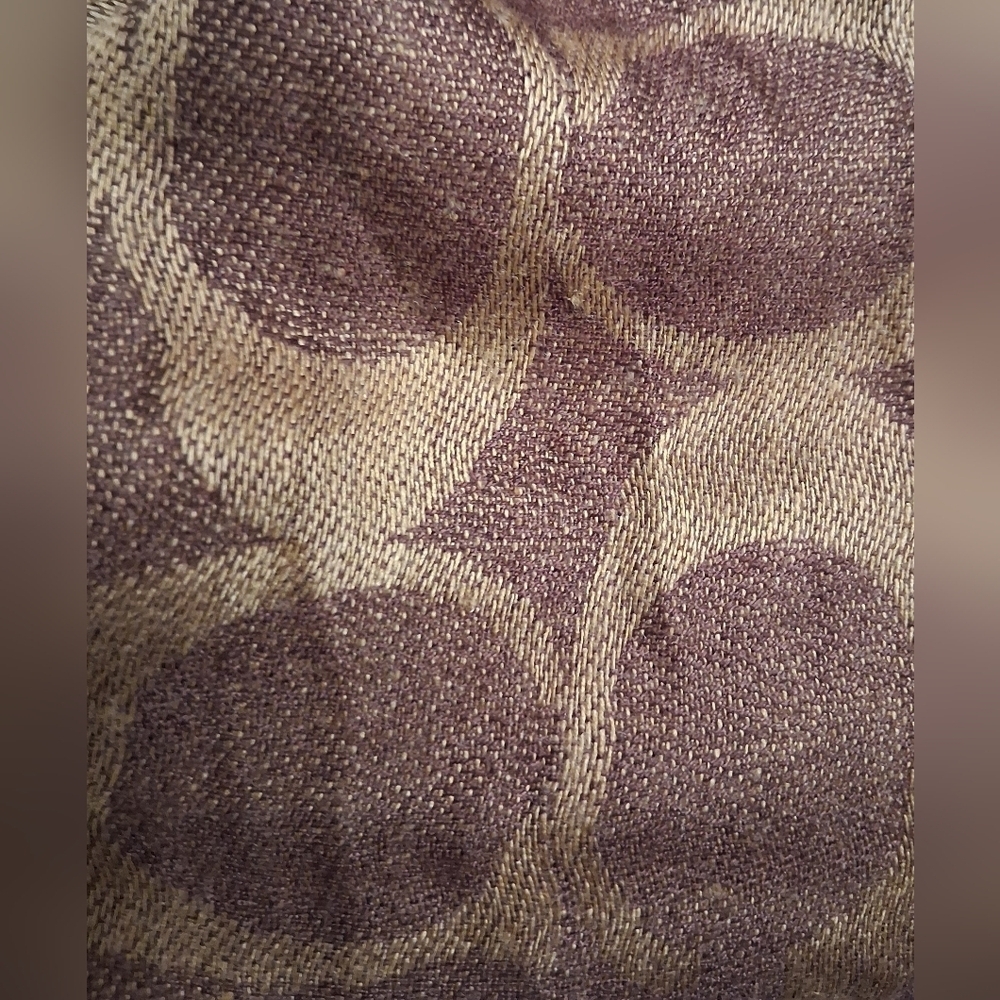 EUC Vintage Y2K Coach Brown & Tan Signature Reversible Merino Wool Scarf Wrap - Picture 5 of 10